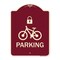 Signmission Parking With Cycle and Lock Symbol Heavy-Gauge Aluminum Architectural Sign, 24" x 18", BU-1824-23476 A-DES-BU-1824-23476 - alternate 1